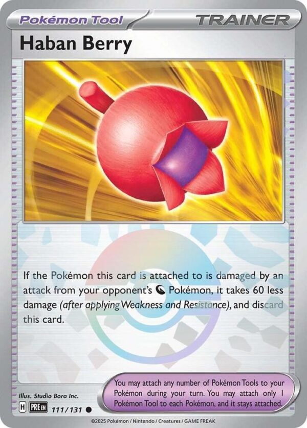 Haban Berry (Poke Ball Pattern) 111/131 Holofoil SV: Prismatic Evolutions Haban Berry (Poke Ball Pattern) 111/131 Holofoil SV: Prismatic Evolutions