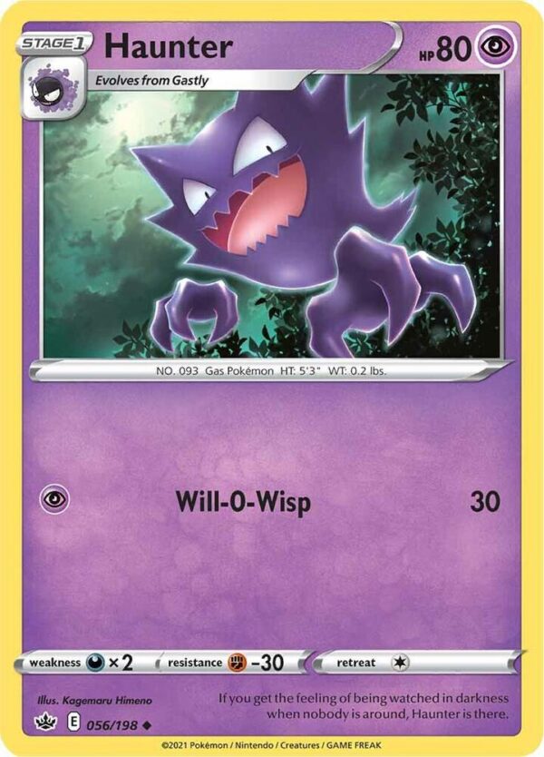 Haunter 056/198 Reverse Holofoil SWSH06: Chilling Reign