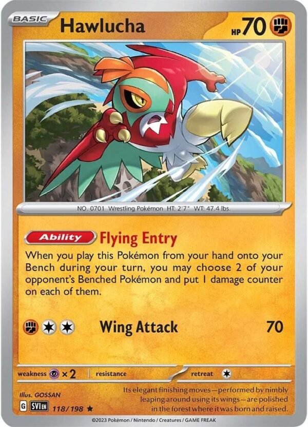 Hawlucha 118/198 Reverse Holofoil SV01: Scarlet & Violet Base Set Hawlucha 118/198 Reverse Holofoil SV01: Scarlet & Violet Base Set