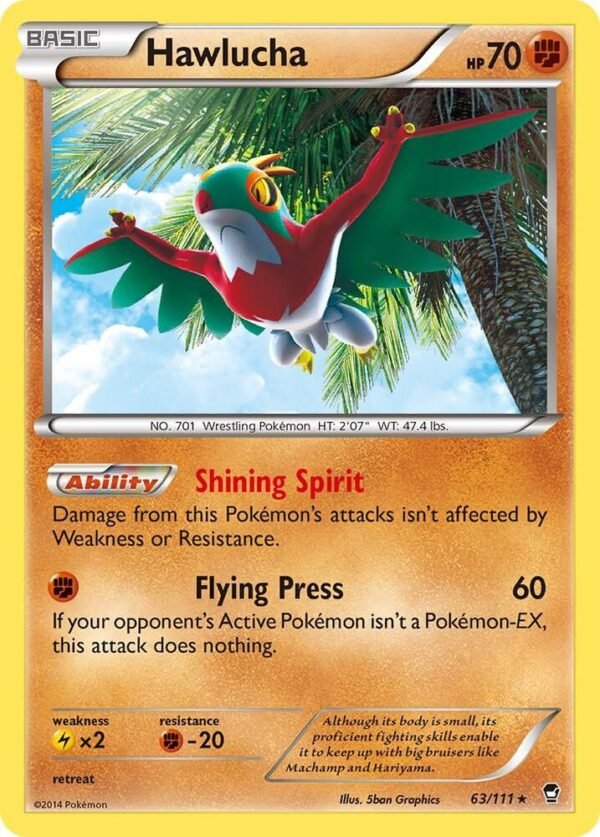 Hawlucha 63/111 Reverse Holofoil XY – Furious Fists Hawlucha 63/111 Reverse Holofoil XY – Furious Fists