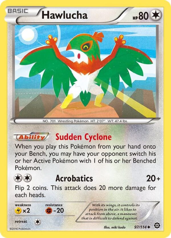 Hawlucha 97/114 Reverse Holofoil XY – Steam Siege Hawlucha 97/114 Reverse Holofoil XY – Steam Siege