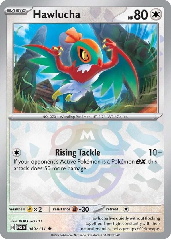 Hawlucha (Master Ball Pattern) 089/131 Holofoil SV: Prismatic Evolutions Hawlucha (Master Ball Pattern) 089/131 Holofoil SV: Prismatic Evolutions