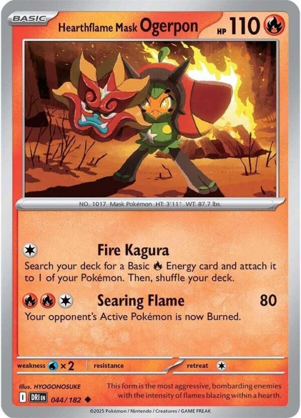 Hearthflame Mask Ogerpon 044/182 Normal SV10: Destined Rivals