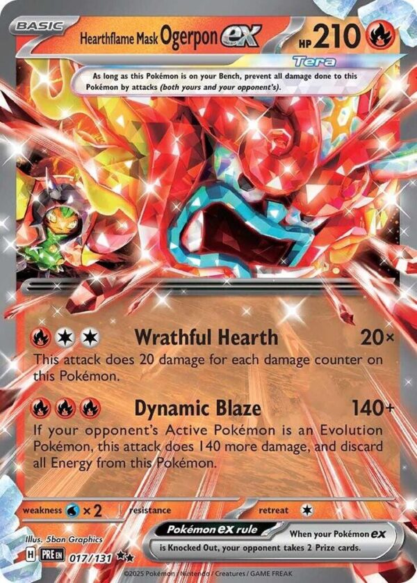Hearthflame Mask Ogerpon ex 017/131 Holofoil SV: Prismatic Evolutions