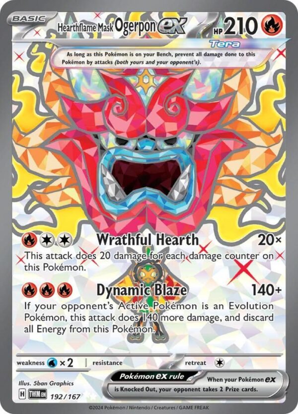 Hearthflame Mask Ogerpon ex 192/167 Holofoil SV06: Twilight Masquerade