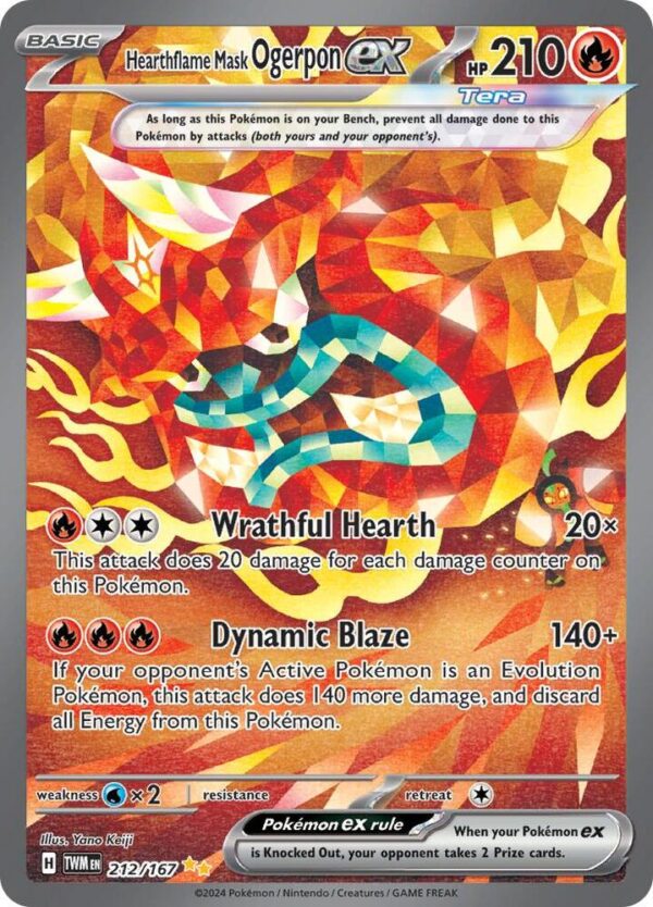 Hearthflame Mask Ogerpon ex 212/167 Holofoil SV06: Twilight Masquerade