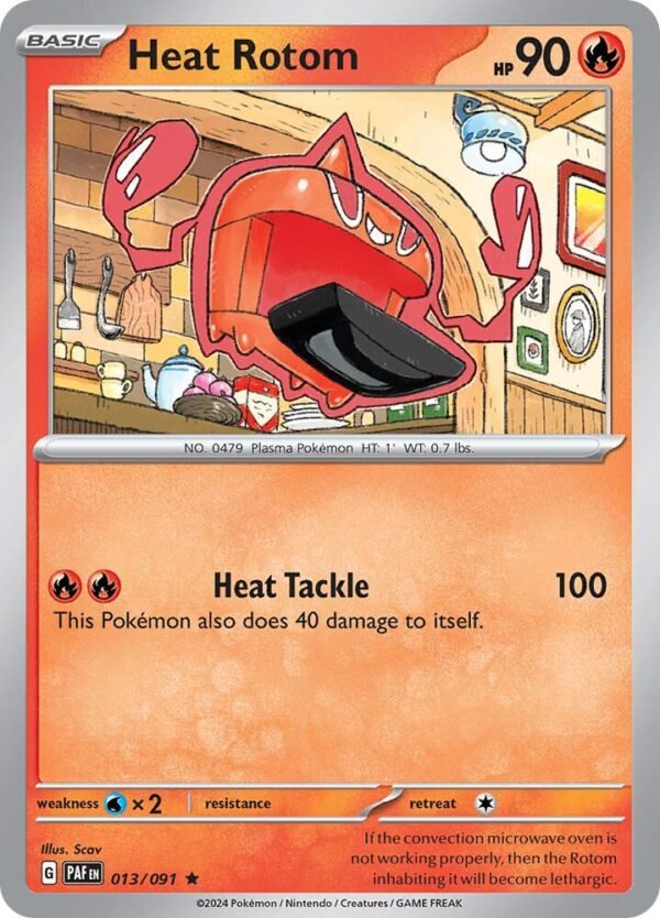 Heat Rotom 013/091 Reverse Holofoil SV: Paldean Fates Heat Rotom 013/091 Reverse Holofoil SV: Paldean Fates