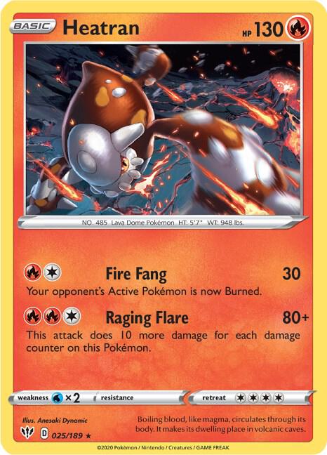Heatran 025/189 Reverse Holofoil SWSH03: Darkness Ablaze