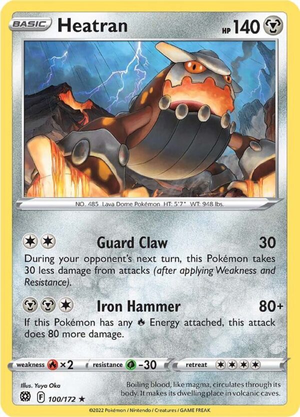 Heatran 100/172 Normal SWSH09: Brilliant Stars