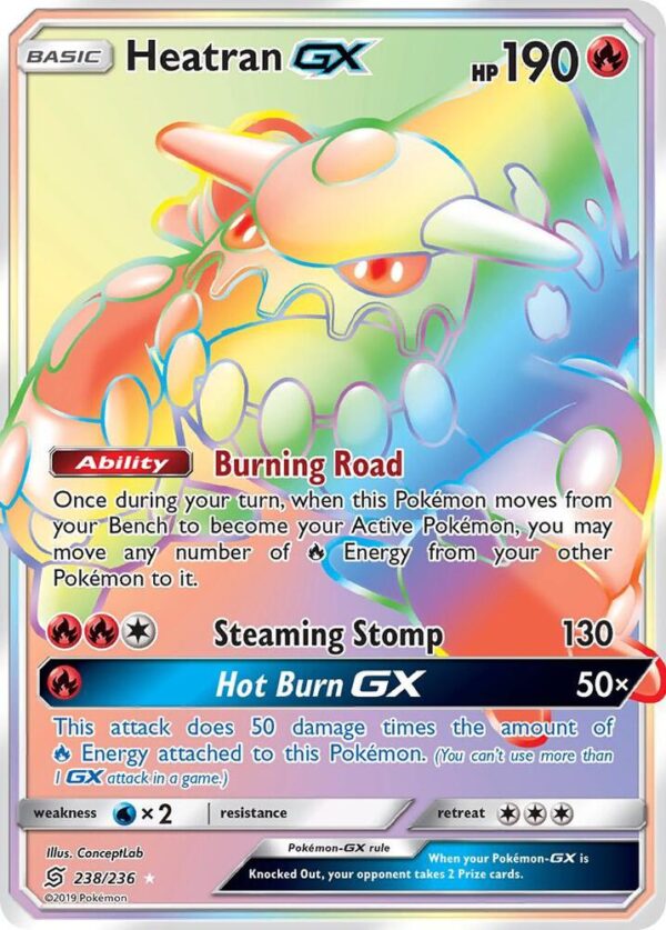 Heatran GX (Secret) 238/236 Holofoil SM – Unified Minds