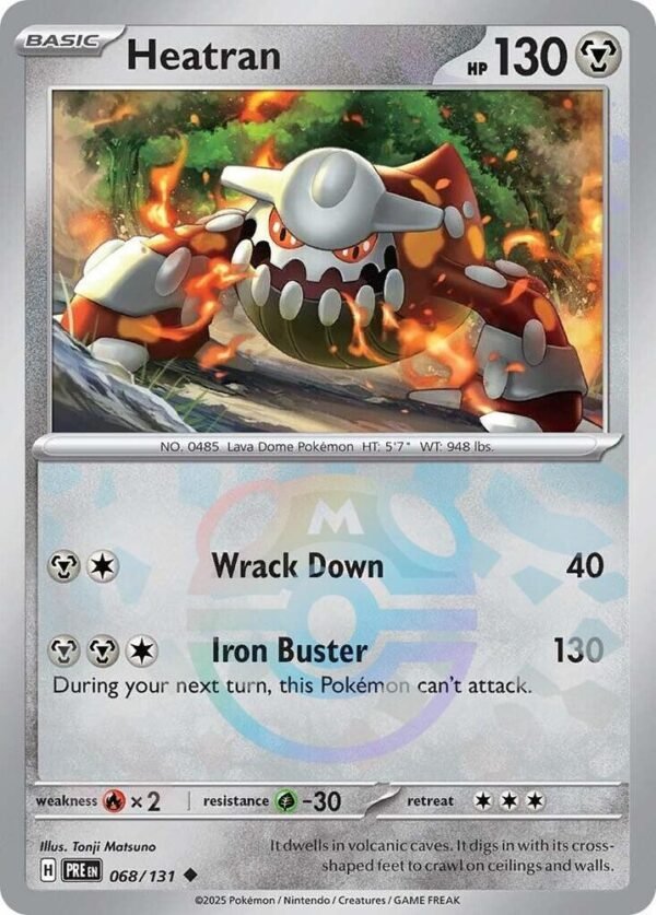 Heatran (Master Ball Pattern) 068/131 Holofoil SV: Prismatic Evolutions Heatran (Master Ball Pattern) 068/131 Holofoil SV: Prismatic Evolutions