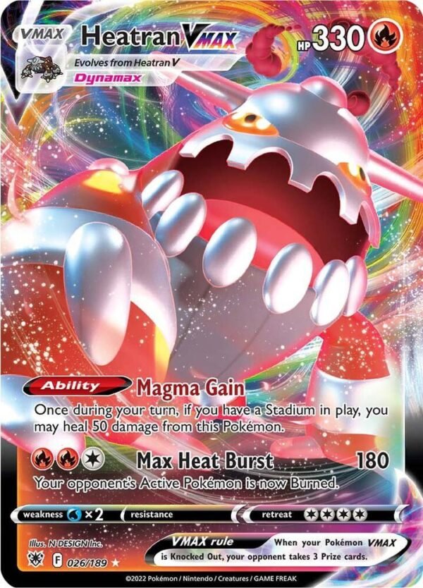 Heatran VMAX 026/189 Holofoil SWSH10: Astral Radiance Heatran VMAX 026/189 Holofoil SWSH10: Astral Radiance