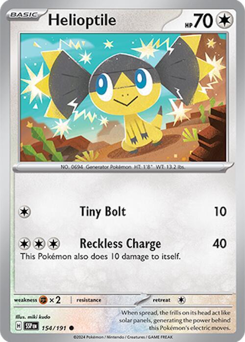 Helioptile 154/191 Reverse Holofoil SV08: Surging Sparks Helioptile 154/191 Reverse Holofoil SV08: Surging Sparks