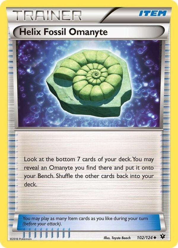 Helix Fossil Omanyte 102/124 Reverse Holofoil XY – Fates Collide