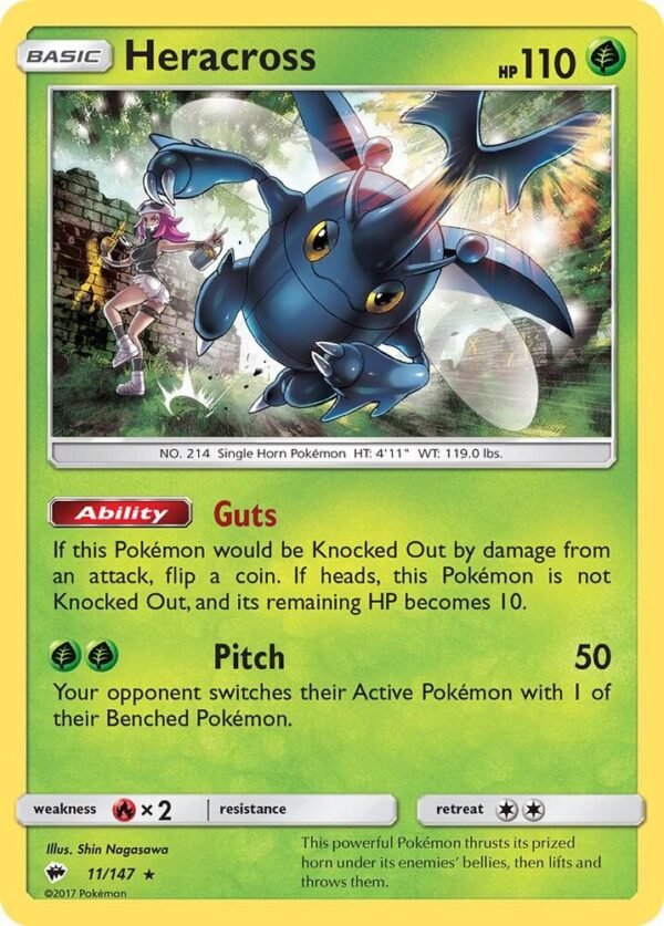 Heracross 11/147 Reverse Holofoil SM – Burning Shadows