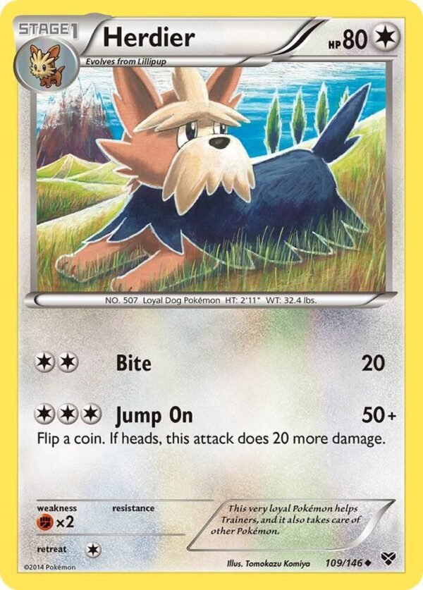 Herdier 109/146 Reverse Holofoil XY Base Set Herdier 109/146 Reverse Holofoil XY Base Set