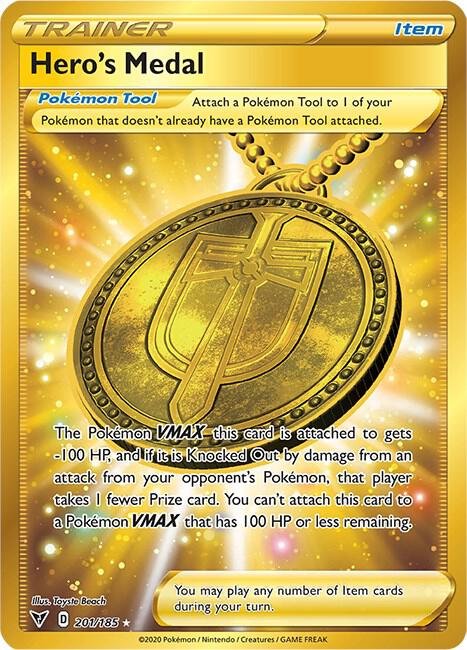 Hero’s Medal (Secret) 201/185 Holofoil SWSH04: Vivid Voltage Hero’s Medal (Secret) 201/185 Holofoil SWSH04: Vivid Voltage