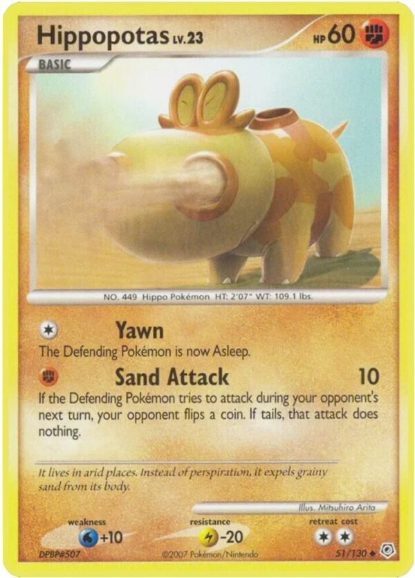 Hippopotas 51/130 Reverse Holofoil Diamond and Pearl Hippopotas 51/130 Reverse Holofoil Diamond and Pearl