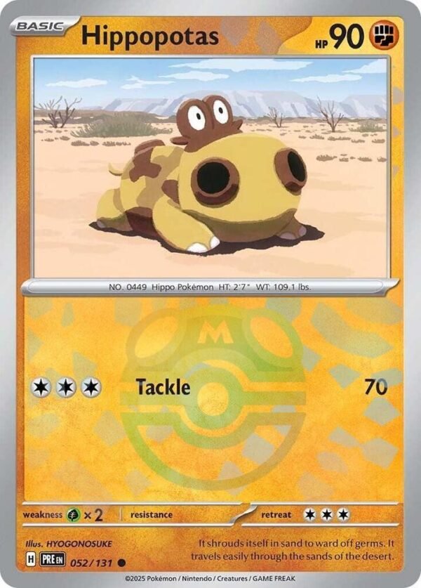 Hippopotas (Master Ball Pattern) 052/131 Holofoil SV: Prismatic Evolutions Hippopotas (Master Ball Pattern) 052/131 Holofoil SV: Prismatic Evolutions