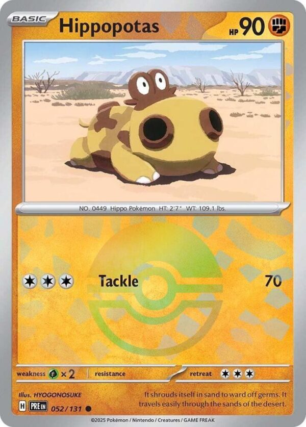 Hippopotas (Poke Ball Pattern) 052/131 Holofoil SV: Prismatic Evolutions Hippopotas (Poke Ball Pattern) 052/131 Holofoil SV: Prismatic Evolutions