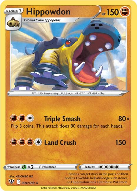 Hippowdon 094/189 Normal SWSH03: Darkness Ablaze