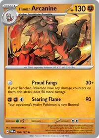 Hisuian Arcanine | 100/167 | Reverse Holofoil | SV06: Twilight Masquerade Hisuian Arcanine | 100/167 | Reverse Holofoil | SV06: Twilight Masquerade