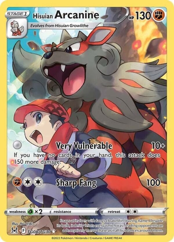 Hisuian Arcanine TG08/TG30 Holofoil SWSH11: Lost Origin Trainer Gallery Hisuian Arcanine TG08/TG30 Holofoil SWSH11: Lost Origin Trainer Gallery
