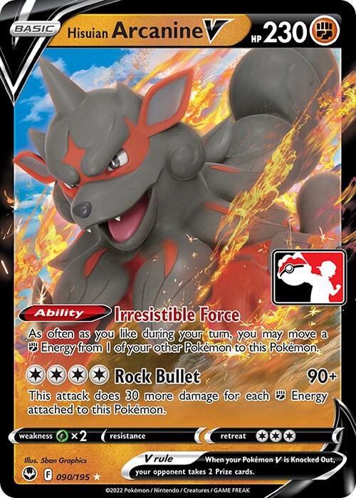 Hisuian Arcanine V 090/195 Holofoil Prize Pack Series Cards