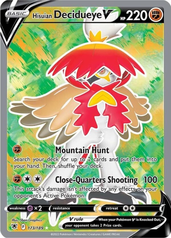 Hisuian Decidueye V (Full Art) 173/189 Holofoil SWSH10: Astral Radiance Hisuian Decidueye V (Full Art) 173/189 Holofoil SWSH10: Astral Radiance