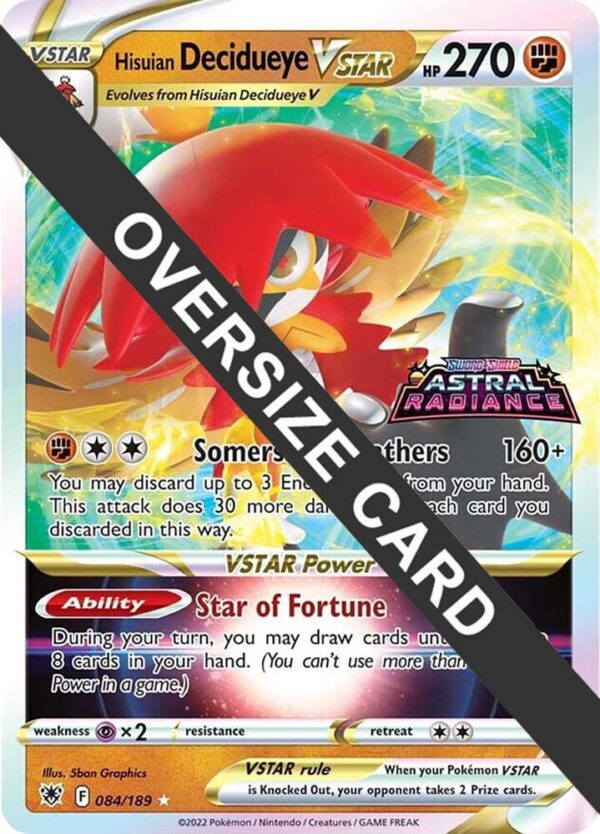 Hisuian Decidueye VSTAR 084/189 Holofoil Jumbo Cards