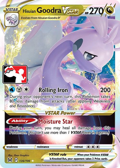 Hisuian Goodra VSTAR 136/196 Holofoil Prize Pack Series Cards