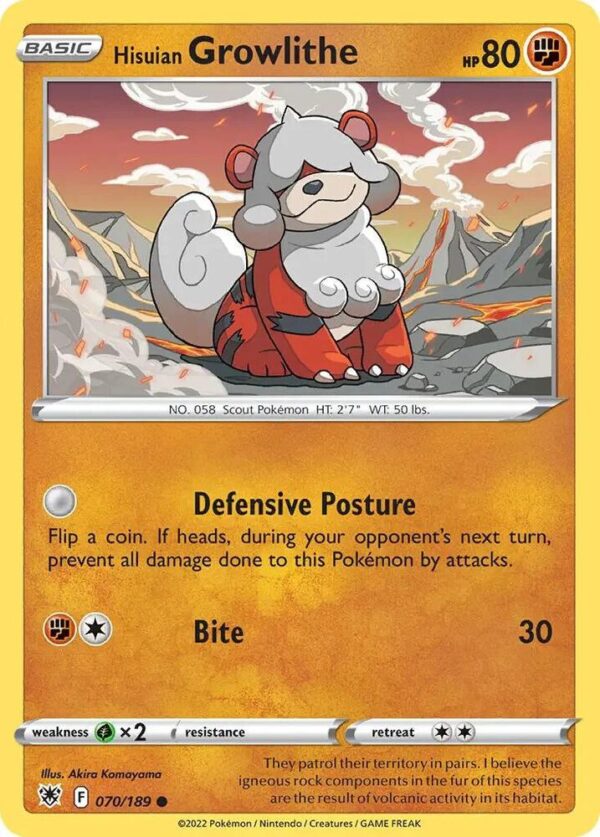 Hisuian Growlithe 070/189 (Cosmos Holo) Holofoil Deck Exclusives