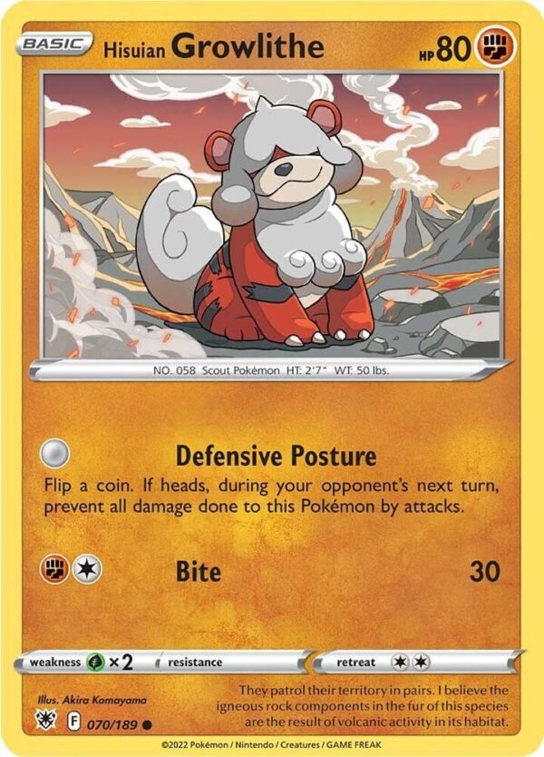 Hisuian Growlithe 070/189 Normal SWSH10: Astral Radiance