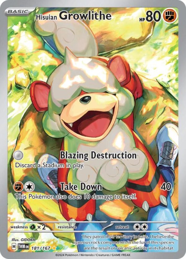 Hisuian Growlithe 181/167 Holofoil SV06: Twilight Masquerade