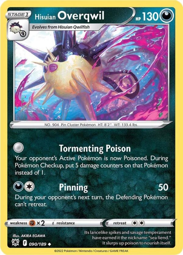 Hisuian Overqwil (90) 090/189 Reverse Holofoil SWSH10: Astral Radiance