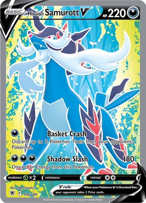 Hisuian Samurott V (Full Art) 176/189 Holofoil SWSH10: Astral Radiance
