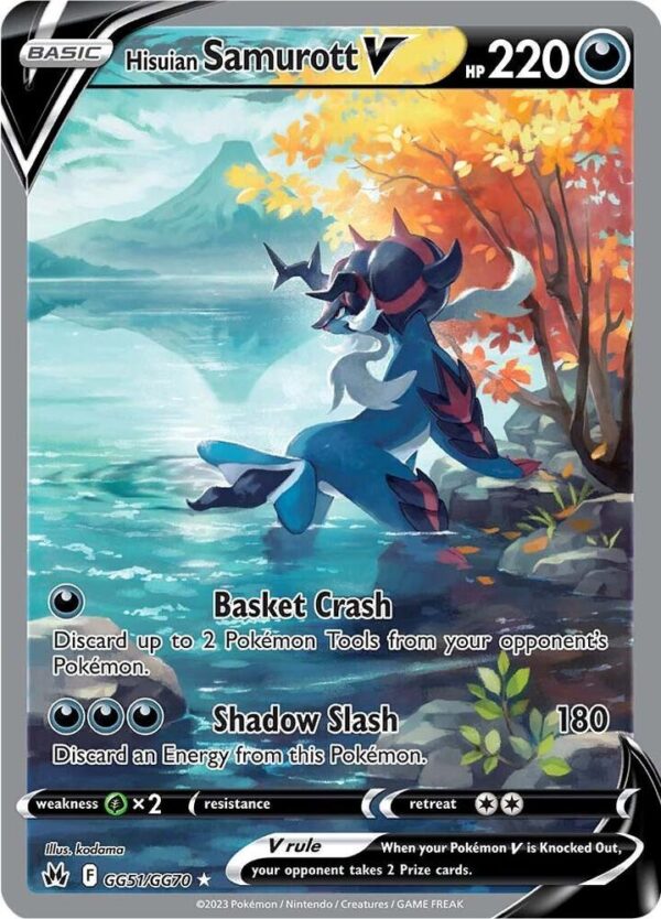 Hisuian Samurott V GG51/GG70 Holofoil Crown Zenith: Galarian Gallery Hisuian Samurott V GG51/GG70 Holofoil Crown Zenith: Galarian Gallery