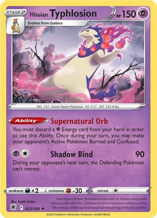 Hisuian Typhlosion 052/189 Reverse Holofoil SWSH10: Astral Radiance Hisuian Typhlosion 052/189 Reverse Holofoil SWSH10: Astral Radiance