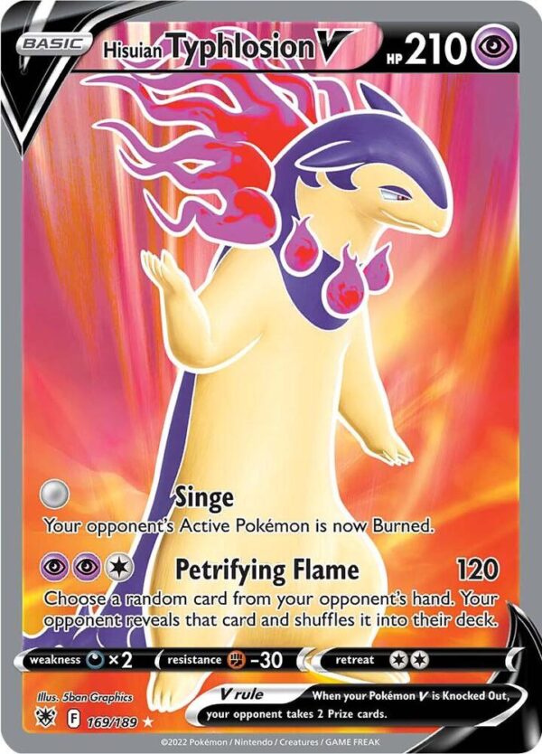 Hisuian Typhlosion V (Full Art) 169/189 Holofoil SWSH10: Astral Radiance