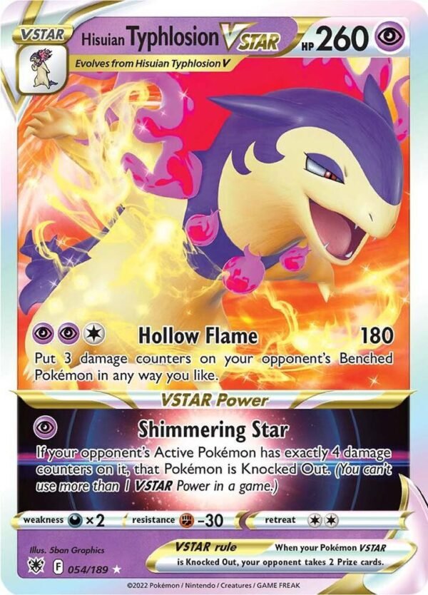 Hisuian Typhlosion VSTAR 054/189 Holofoil SWSH10: Astral Radiance Hisuian Typhlosion VSTAR 054/189 Holofoil SWSH10: Astral Radiance