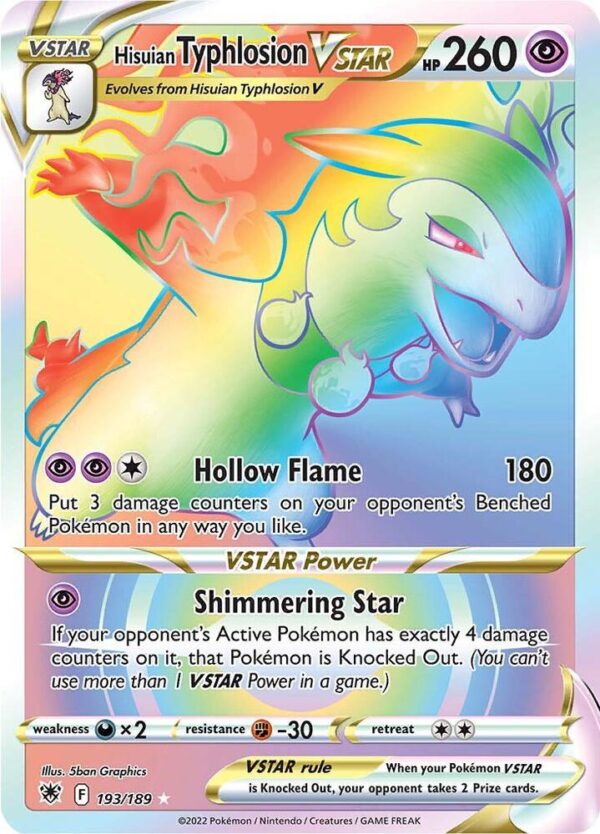 Hisuian Typhlosion VSTAR (Secret) 193/189 Holofoil SWSH10: Astral Radiance Hisuian Typhlosion VSTAR (Secret) 193/189 Holofoil SWSH10: Astral Radiance