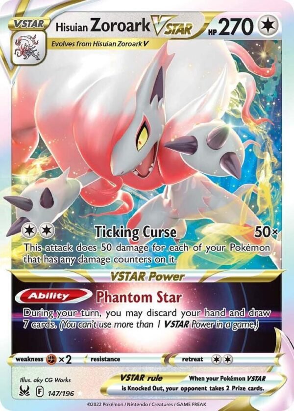 Hisuian Zoroark VSTAR 147/196 Holofoil SWSH11: Lost Origin