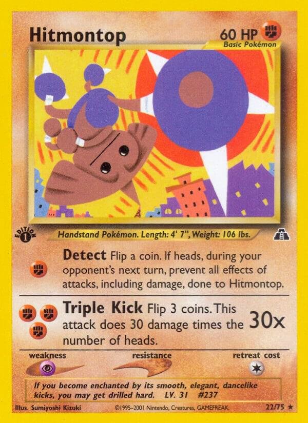 Hitmontop (22) 22/75 1st Edition Neo Discovery