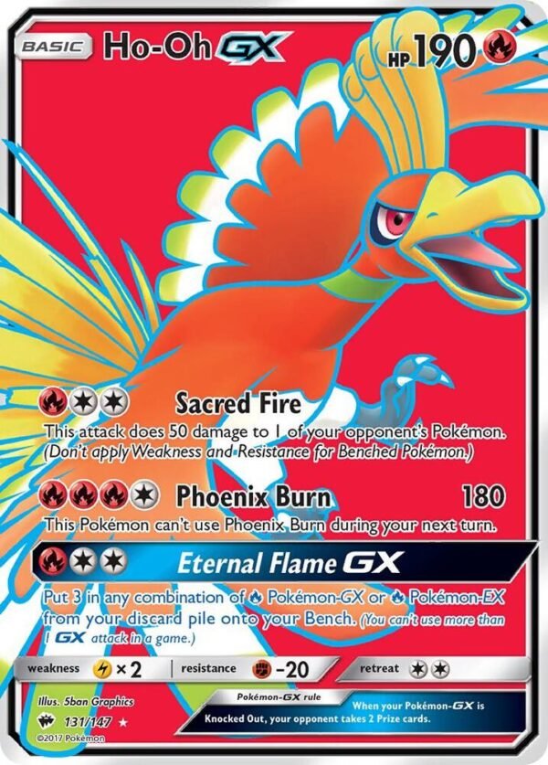 Ho-Oh GX (Full Art) 131/147 Holofoil SM – Burning Shadows