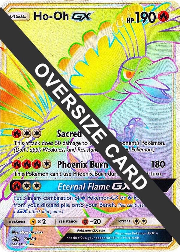 Ho-Oh GX SM80 (SM Black Star Promo) Holofoil Jumbo Cards