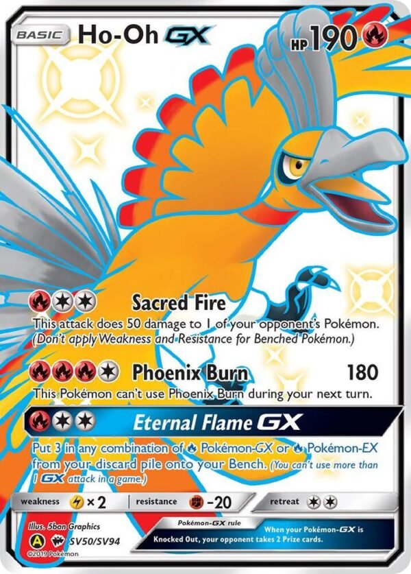Ho-Oh GX SV50/SV94 Holofoil Hidden Fates: Shiny Vault Ho-Oh GX SV50/SV94 Holofoil Hidden Fates: Shiny Vault