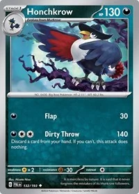 Honchkrow | 132/193 | Reverse Holofoil | SV02: Paldea Evolved