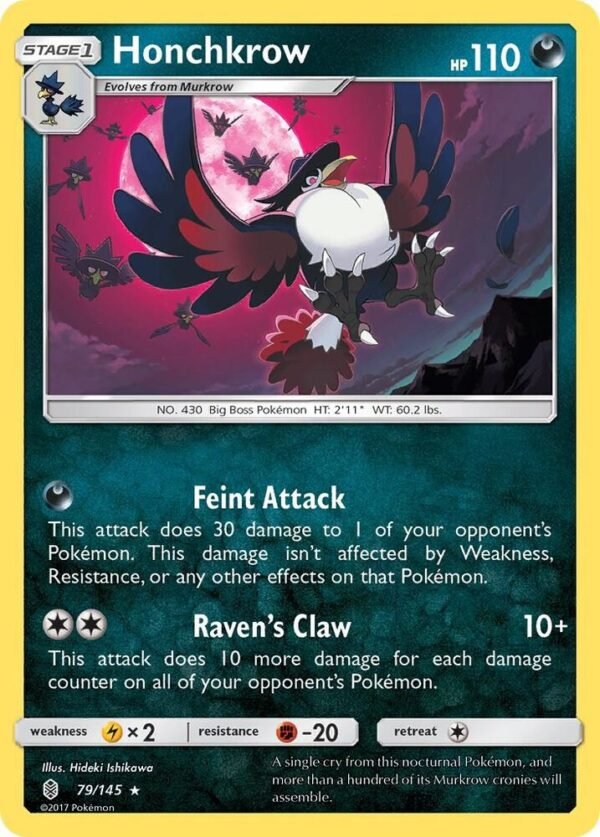 Honchkrow 79/145 Reverse Holofoil SM – Guardians Rising