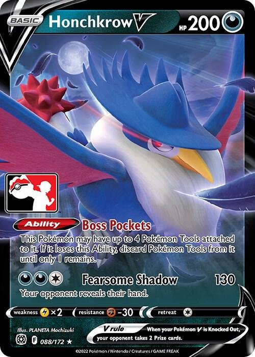 Honchkrow V 088/172 Holofoil Prize Pack Series Cards Honchkrow V 088/172 Holofoil Prize Pack Series Cards