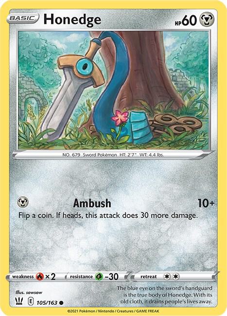 Honedge 105/163 Reverse Holofoil SWSH05: Battle Styles